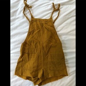 Billabong Mustard Yellow Mini Tie Romper